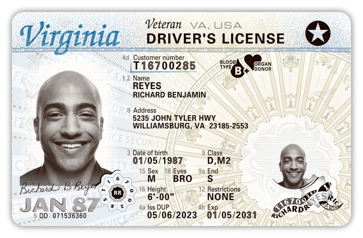 Driver’s license with blood type noted
