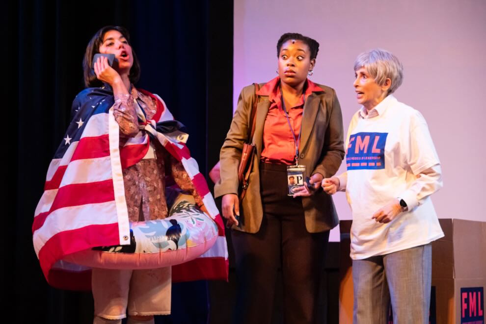 Selina Fillinger’s “POTUS: Or, Behind Every Great Dumbass Are Seven Women Trying to Keep Him Alive,” featuring Elizabeth Byland, Bree Ogaldez, Denise Simone