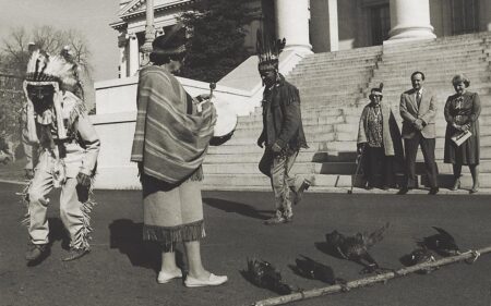 The Pamunkey tribe offering their tribute to Governor John Dalton in 1979