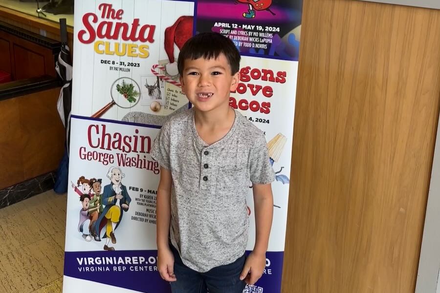 Young boy at The Santa Clues at Virginia Rep Center