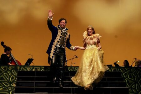 Terence Sullivan as the prince and Grey Garrett as Cinderella in Into the Woods from Richmond Shakespeare