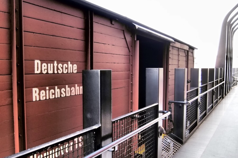 An authentic box car is located outside the Virginia Holocaust Museum. In 2003, with the assistance of local Holocaust survivor Alex Lebenstein, the museum acquired this authentic, early- twentieth century Deutsche Reichsbahn cattle car from a railway yard in Haltern-am-See, Germany.