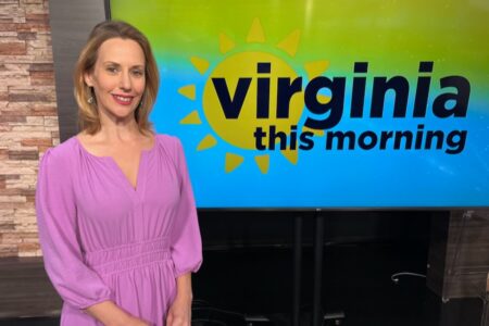 Amy Lacey on the set of Virginia This Morning