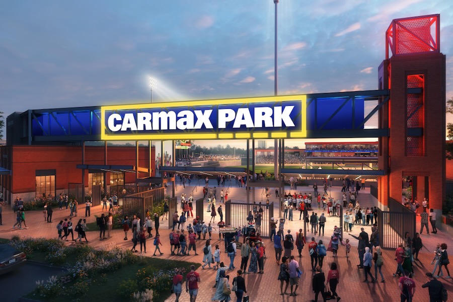 Main Entrance rendering Carmax Park Flying Squirrels