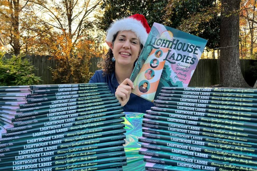 Kris Coronado author of Lighthouse Ladies holiday donation