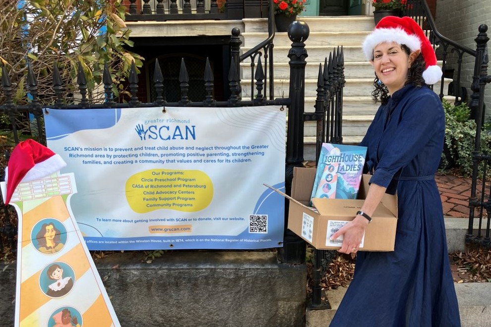 Kris Coronado author of Lighthouse Ladies holiday donation