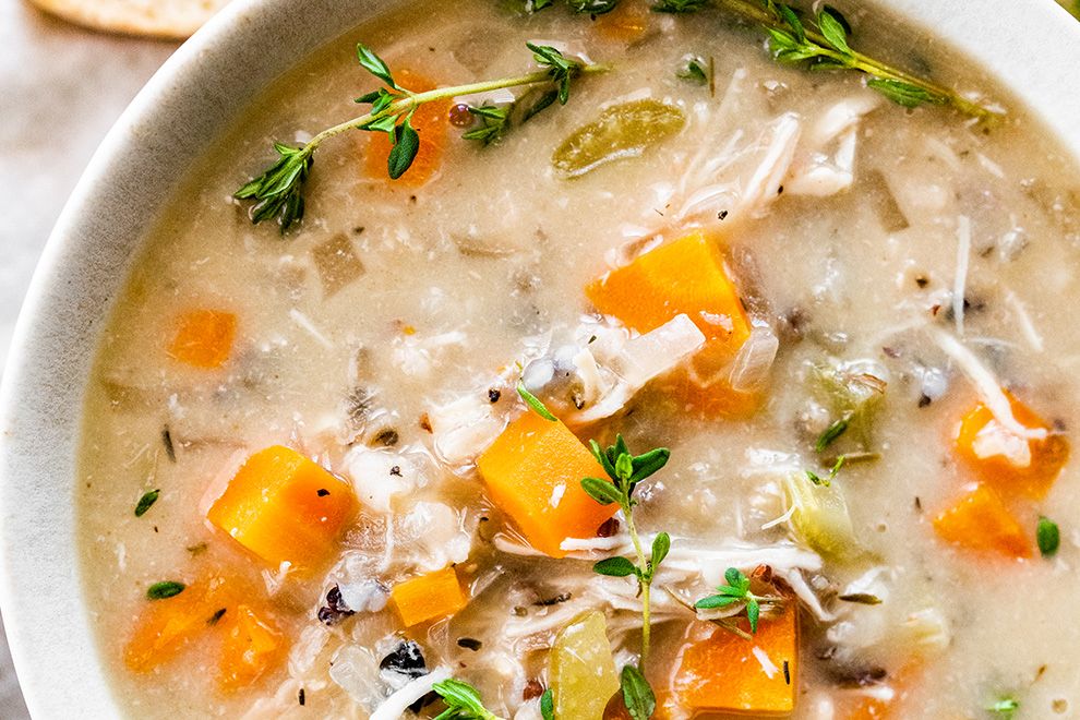 Soup Season Brittany Mullins of Eating Bird Food - Slow Cooker Chicken Wild Rice Soup Recipe