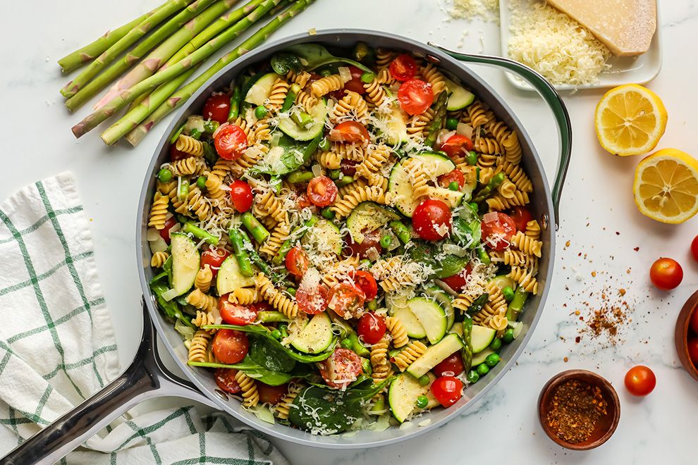 Brittany Mullins Eating Bird Food Pasta Primavera recipe as seen in Richmond Family Magazine