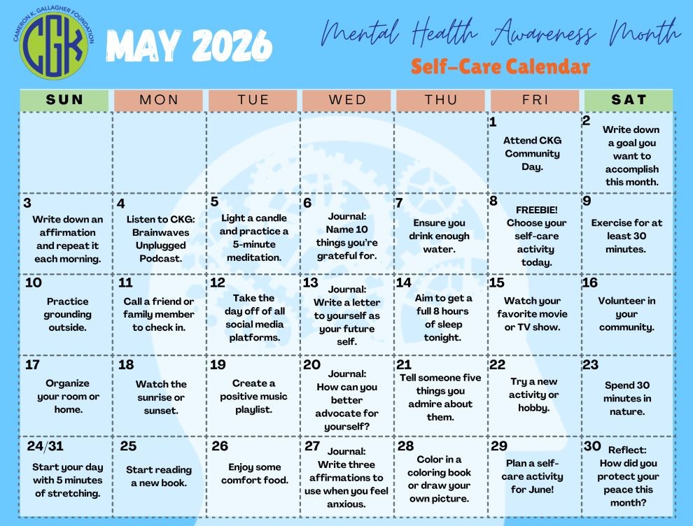 CKG Foundation - May 2026 Mental Health Awareness Month Calendar