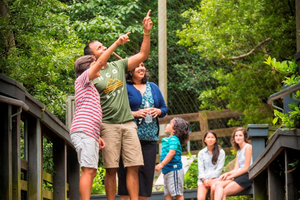 A family exploring Maymont