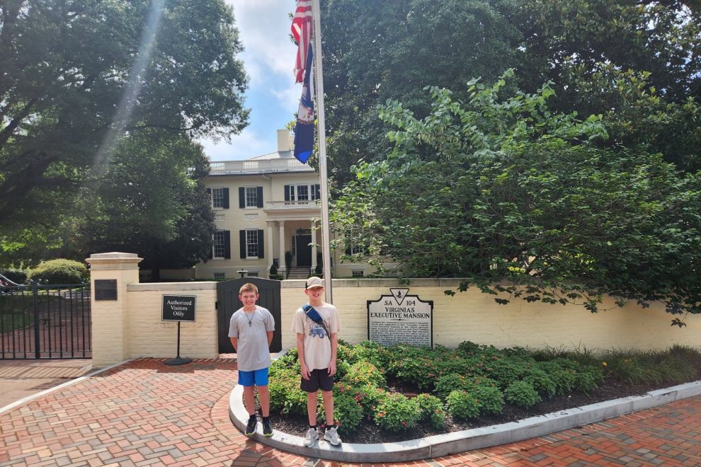 Capitol Square Outside - two boys - Richmond Monopoly