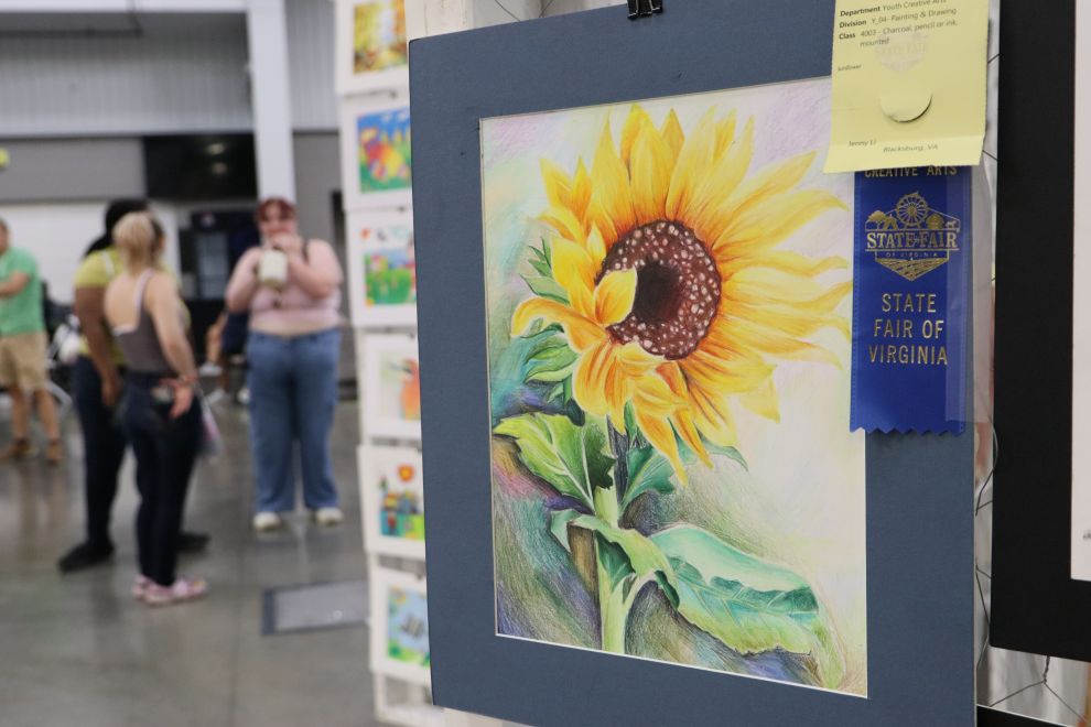 A blue ribbon painting at the State Fair of Virginia
