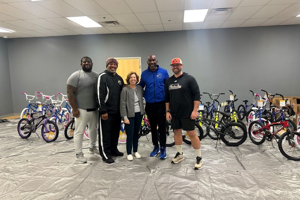 Tuckahoe Sports Inc bike donation drive group pic