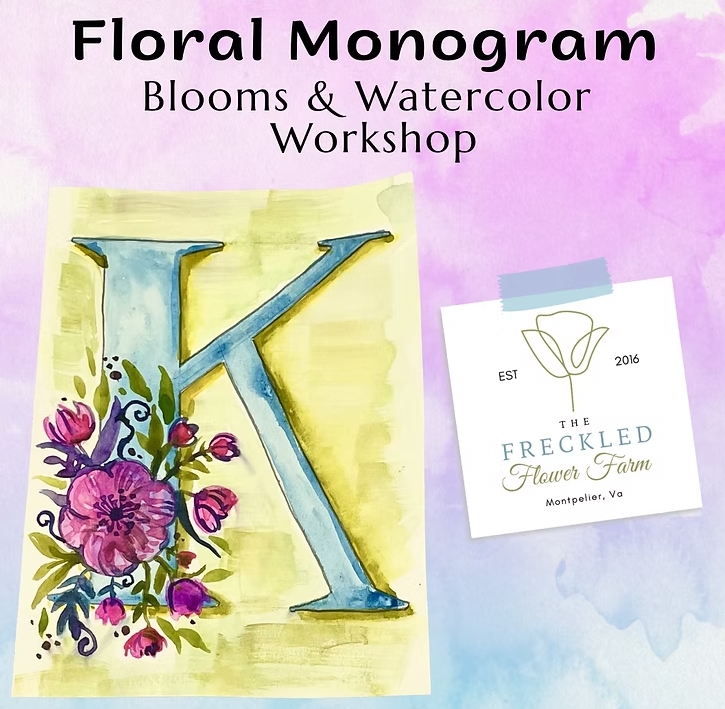 Floral Monogram: Blooms and Watercolor