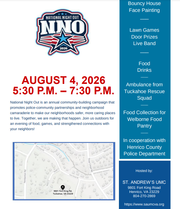National Night Out (NNO) at St. Andrew’s UMC