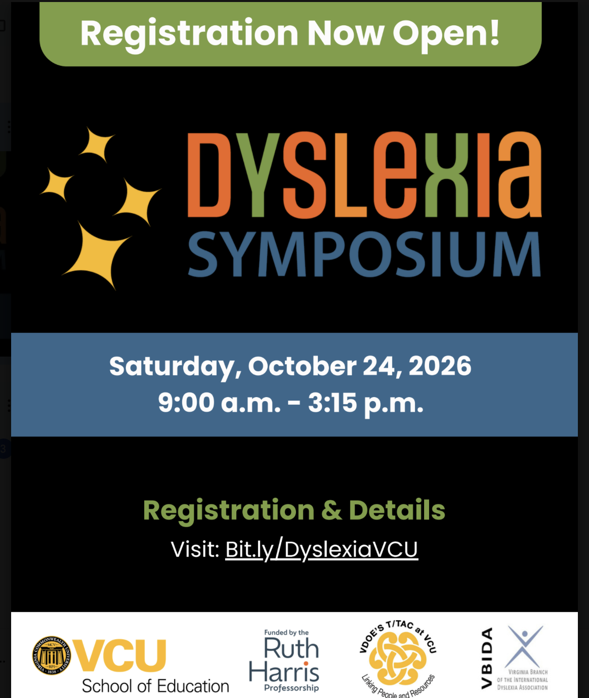 VCU Dyslexia Symposium 2026