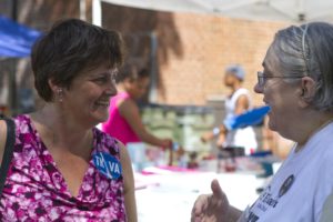 Anne Holton hits the campaign trail for husband Tim Kaine during his U.S. Senate race.