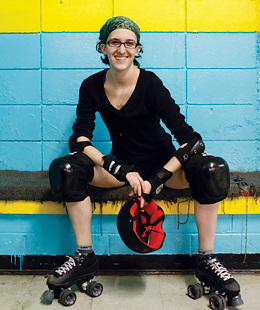Looking for an alternative team sport, Lily went with roller derby and never looked back. Flat-track skating in  Richmond has become very popular with training and teams for girls seven and up and adult leagues. 