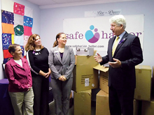 Attorney General Mark Herring visited Safe Harbor to commemorate Domestic Violence Awareness Month