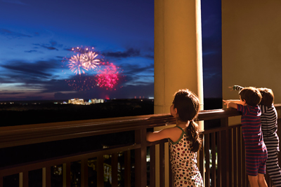 A big perk for families staying at the new Four Seasons Resort at Disney? You can enjoy those amazing fireworks shows from the comfort of your balcony.