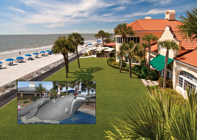 About a mile from the King and Prince Hotel, enjoy oceantfront Neptune Park with an elaborate play park, a pier, mini-golf, and a pool for family fun.