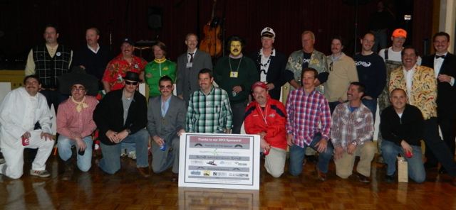 M4K Richmond Granders (individuals who raised more than a  thousand dollars) pose for a picture at the 2013 “Stache Bash.” 