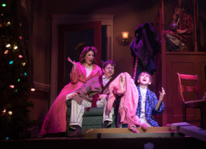 Andrea Rivette, Duke Lafoon, and Brandon McKenney bring the fabulous family to life during ”A Christmas Story: The Musical.” (Photo by Aaron Sutten)